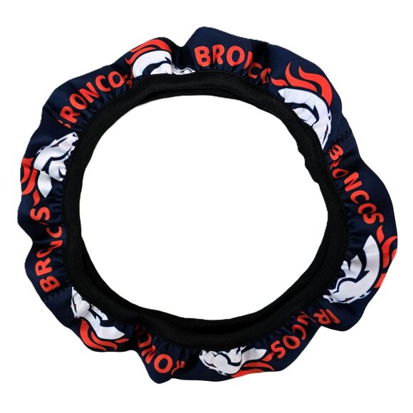 Denver Broncos Steering Wheel Cover Fits 14" to 15" New NFL Football Sports Fan - Picture 1 of 3